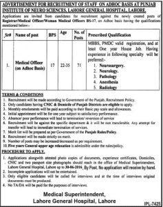 Medical Officer Jobs 2016 in Lahore General Hospital Last Date of Application Form Submission Eligibility Criteria