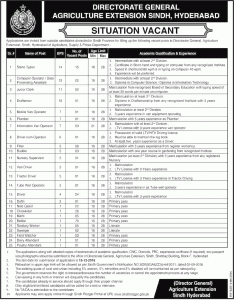 Sindh Agriculture Extension Department Jobs 2016 Online Apply Last Date of Submission